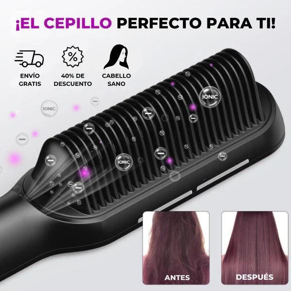 BEAUTY HAIR-  Cepillo eléctrico alisador